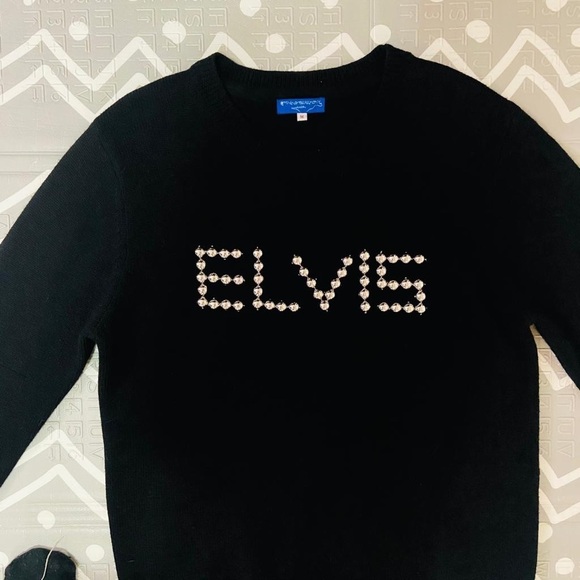 Opening Ceremony X Elvis Presley metal embroidered sweater sweatshirt - Picture 2 of 6